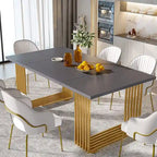 Table de salle à manger moderne pour 6-8 personnes, 180 cm de long, blanche