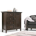 WYNDENHALL Halifax SOLID WOOD 37 inch Wide Transitional Medium Storage Cabinet - 37w x 17d x 36 h