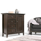 WYNDENHALL Halifax SOLID WOOD 37 inch Wide Transitional Medium Storage Cabinet - 37w x 17d x 36 h