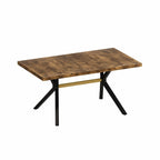 Table à manger rectangulaire rétro avec plateau Carole et plaque centrale noire gaufrée