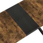 Table à manger rectangulaire rétro avec plateau Carole et plaque centrale noire gaufrée