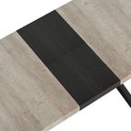 Table à manger rectangulaire rétro avec plateau Carole et plaque centrale noire gaufrée