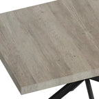Table à manger rectangulaire rétro avec plateau Carole et plaque centrale noire gaufrée
