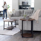 Household Essentials Side End Table with Storage Shelf