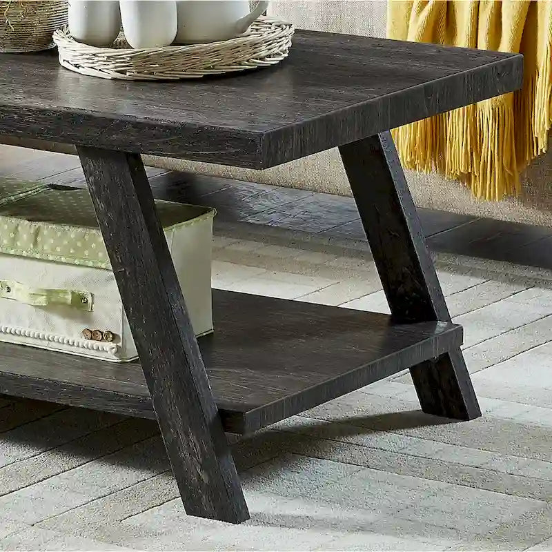 Roundhill Furniture Athens Contemporary 3-pc. Replicated Wood Shelf Table Set