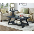 Roundhill Furniture Athens Contemporary 3-pc. Replicated Wood Shelf Table Set