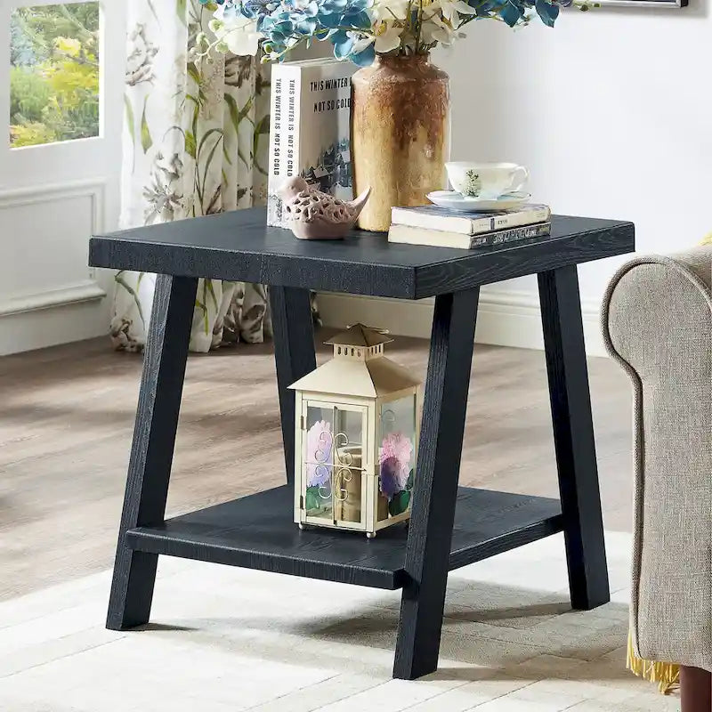 Roundhill Furniture Athens Contemporary 3-pc. Replicated Wood Shelf Table Set