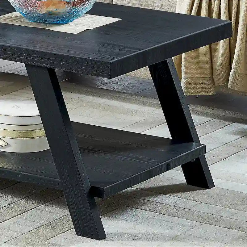 Roundhill Furniture Athens Contemporary 3-pc. Replicated Wood Shelf Table Set