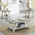 Roundhill Furniture Athens Contemporary 3-pc. Replicated Wood Shelf Table Set