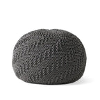 Barwick Indoor And Outdoor Knitted Round Pouf by Christopher Knight Home