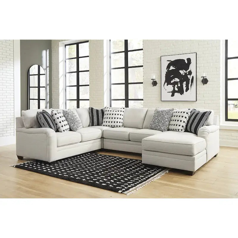Signature Design by Ashley Huntsworth Dove Gray 4-Piece Sectional with Chaise - 128W x 99D x 38H
