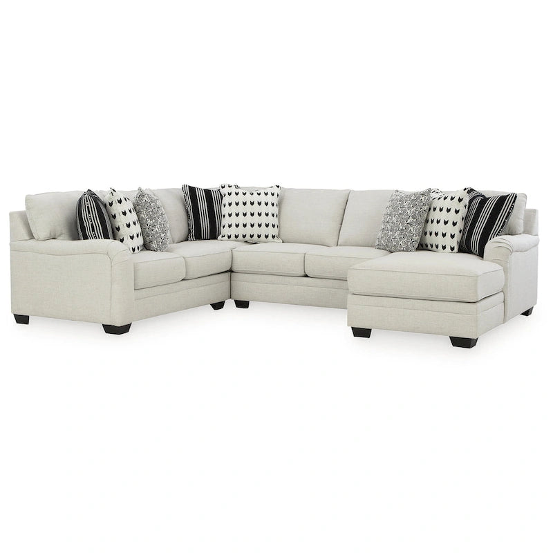 Signature Design by Ashley Huntsworth Dove Gray 4-Piece Sectional with Chaise - 128W x 99D x 38H