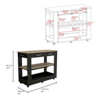 TUHOME Cala Kitchen Island 46 Kitchen Island with 2 Drawers