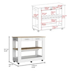 TUHOME Cala Kitchen Island 46 Kitchen Island with 2 Drawers