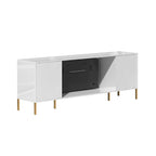Clihome High Gloss Storage 70 TV Stand with 36 Electric Fireplace