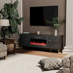 Clihome High Gloss Storage 70 TV Stand with 36 Electric Fireplace