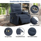 Clihome Soft Upholstered Electric Massage Recliner with Cup Holder