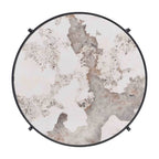 32.48 Modern Round Coffee Table with Sintered Stone Top & Sturdy Metal Frame