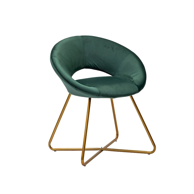 Porthos Home Reine Leisure Accent Chair, Velvet Upholstery, Gold Legs