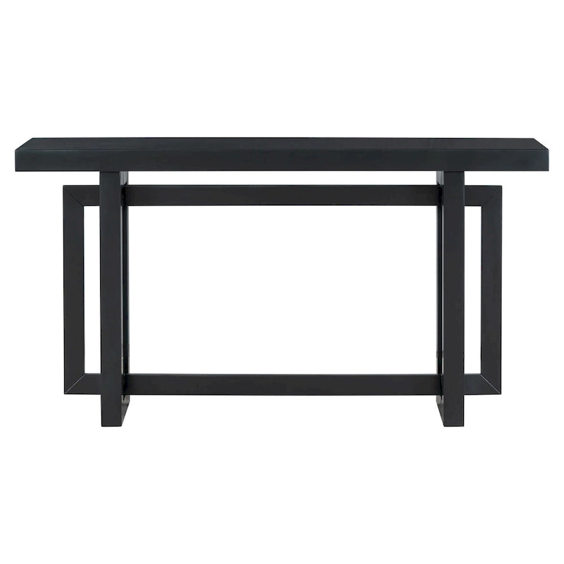 Console Table with Industrial-inspired Concrete Wood Top