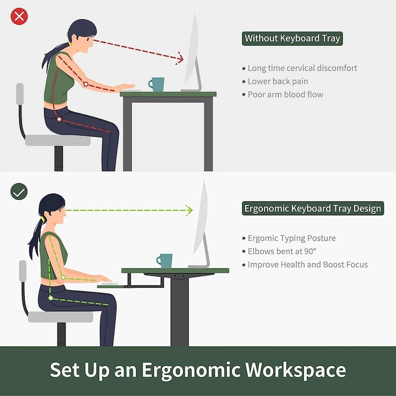 FEZIBO/Home Office Furniture/Wood/Desk With Keyboard Tray/Desks