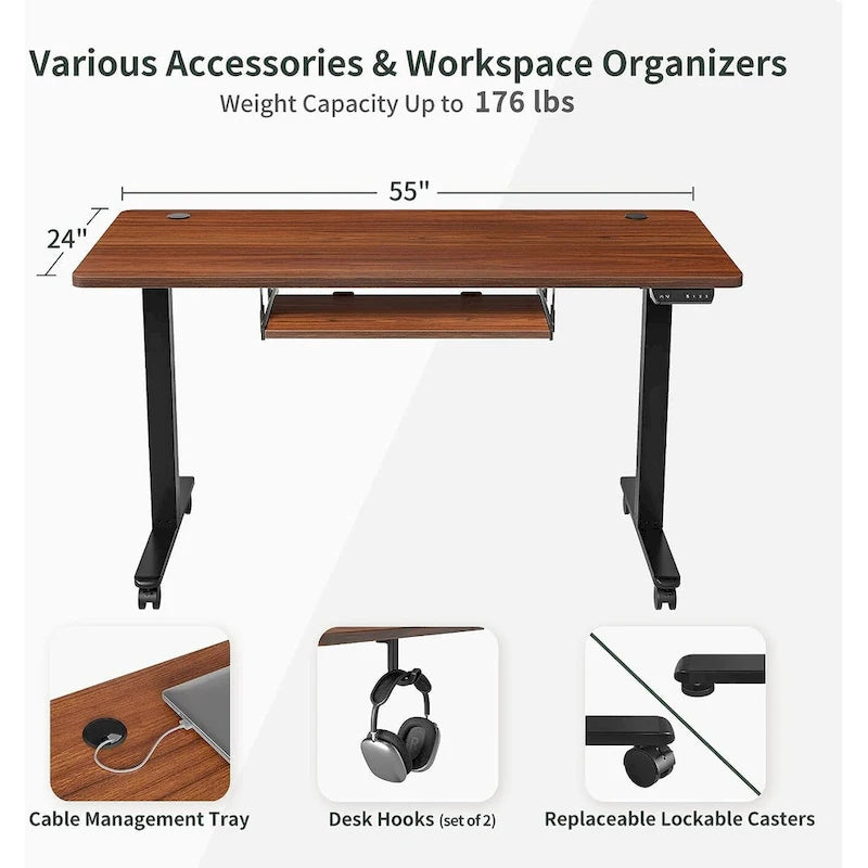 FEZIBO/Home Office Furniture/Wood/Desk With Keyboard Tray/Desks