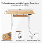 FEZIBO/Home Office Furniture/Wood/Desk With Keyboard Tray/Desks