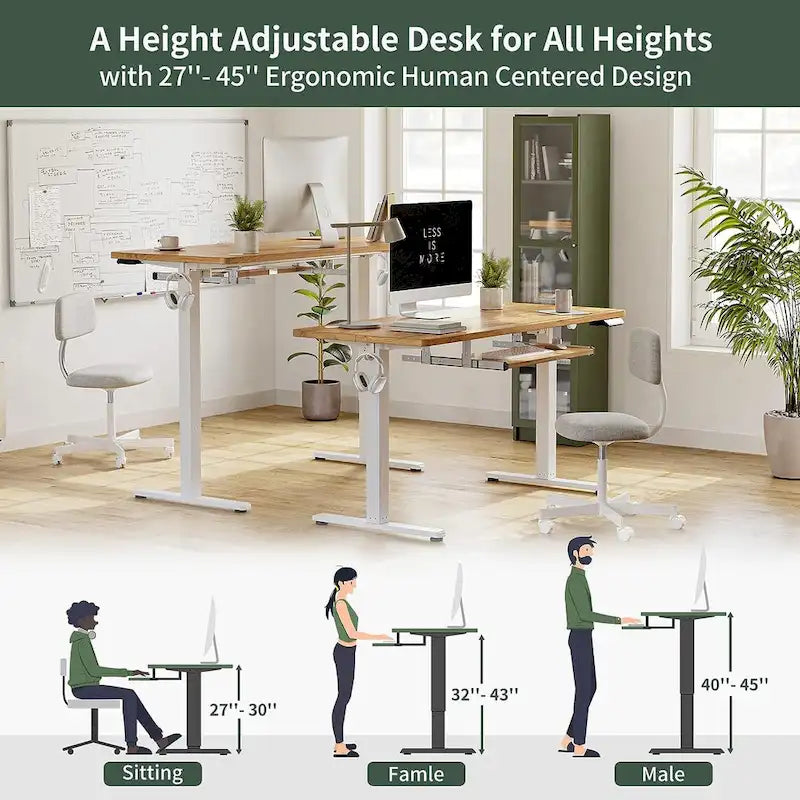 FEZIBO/Home Office Furniture/Wood/Desk With Keyboard Tray/Desks