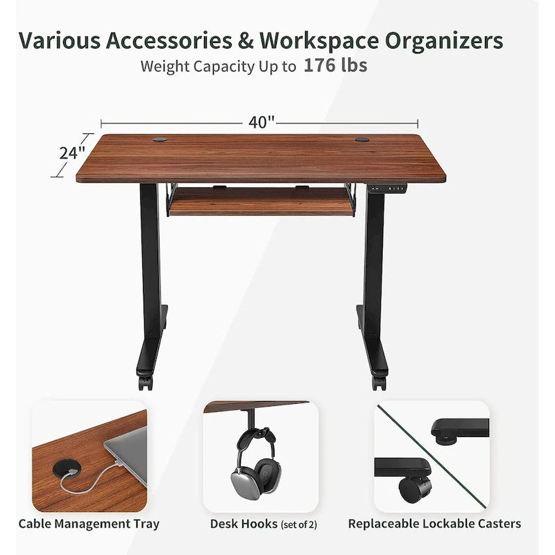 FEZIBO/Home Office Furniture/Wood/Desk With Keyboard Tray/Desks