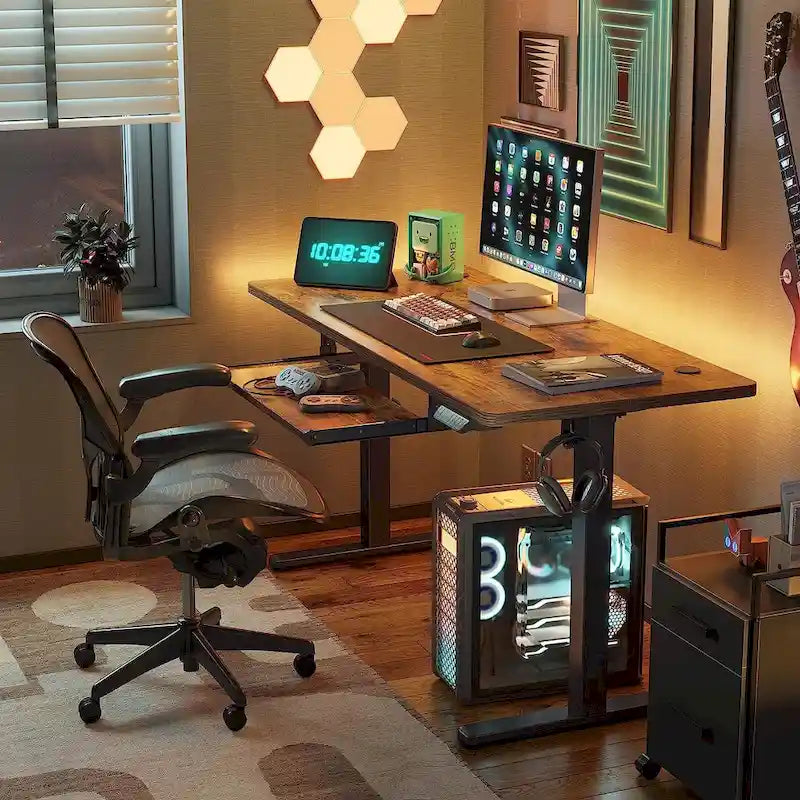 FEZIBO/Home Office Furniture/Wood/Desk With Keyboard Tray/Desks