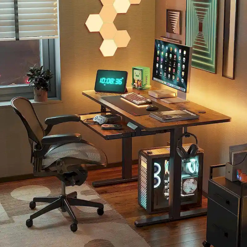 FEZIBO/Home Office Furniture/Wood/Desk With Keyboard Tray/Desks