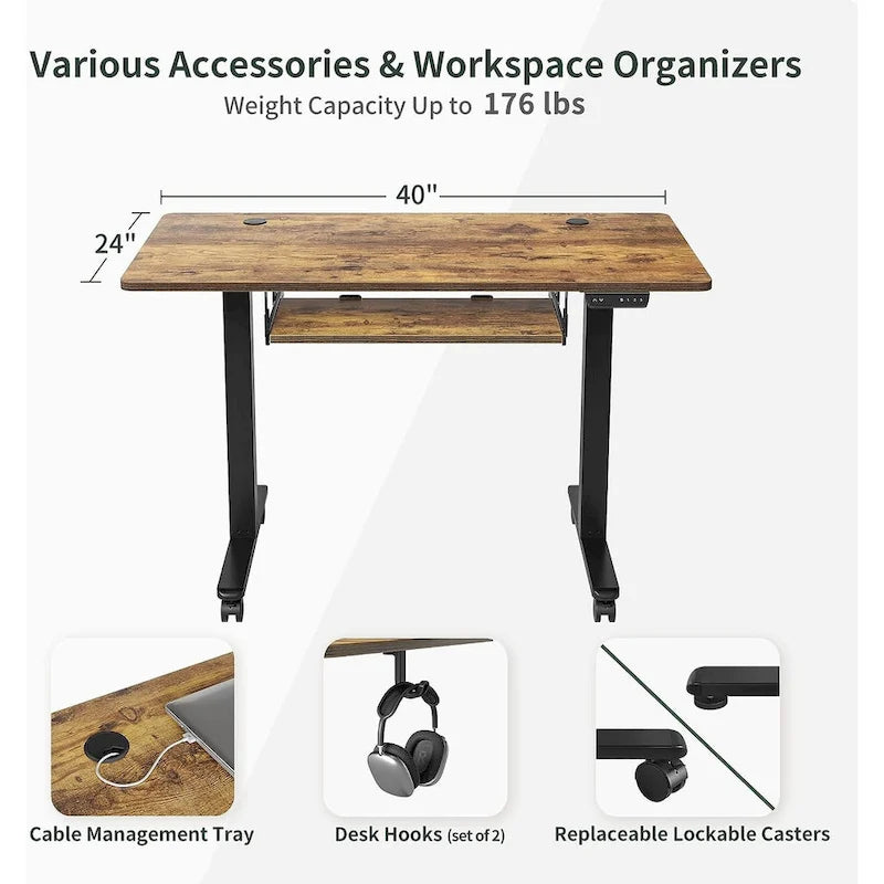 FEZIBO/Home Office Furniture/Wood/Desk With Keyboard Tray/Desks