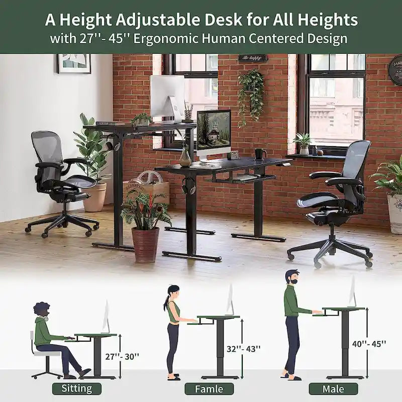 FEZIBO/Home Office Furniture/Wood/Desk With Keyboard Tray/Desks