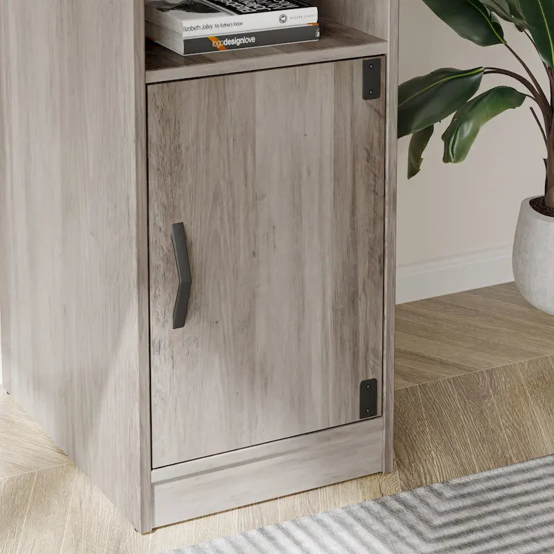 60 L Shaped Desk with Storage Cabinet Office Computer Desk