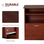 Bureau informatique HOMCOM avec armoire pour imprimante, bureau d'angle en L avec rangements, poste de travail PC pour bureau à domicile