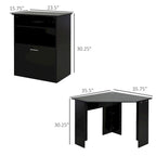 Bureau informatique HOMCOM avec armoire pour imprimante, bureau d'angle en L avec rangements, poste de travail PC pour bureau à domicile