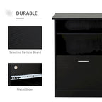 Bureau informatique HOMCOM avec armoire pour imprimante, bureau d'angle en L avec rangements, poste de travail PC pour bureau à domicile