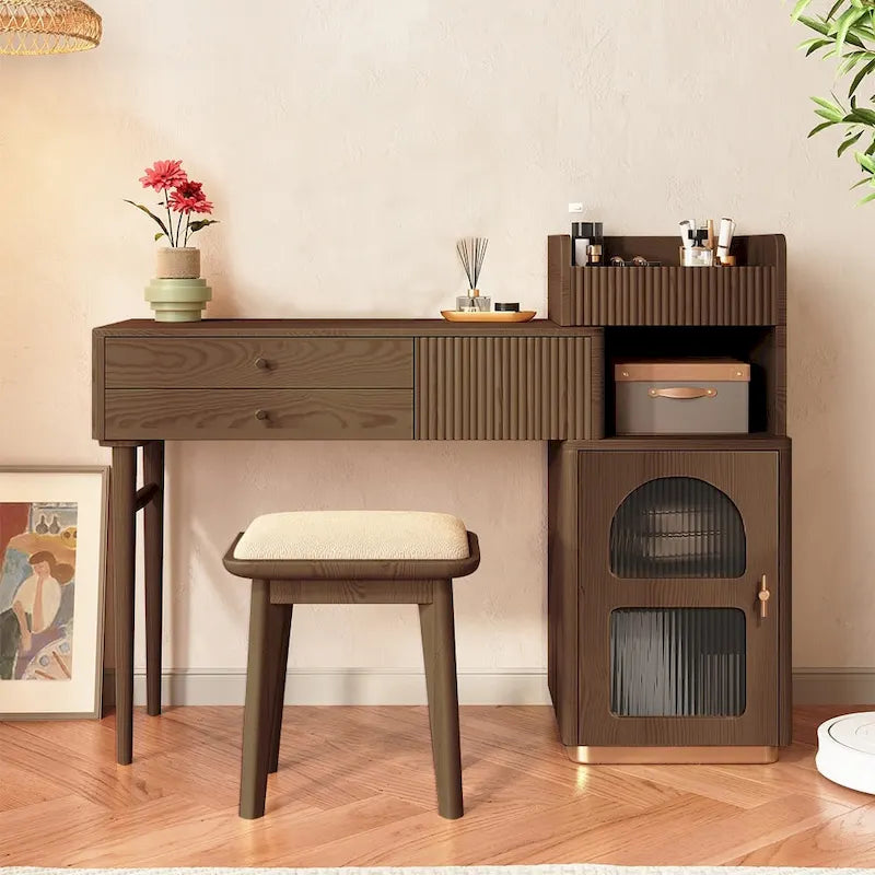 JASIWAY Vanity Makeup Table with 3 Drawers