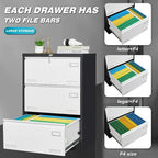 Metal Lateral 3 Drawer File Cabinet with Lock