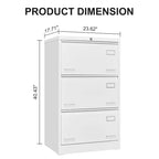 Metal Lateral 3 Drawer File Cabinet with Lock