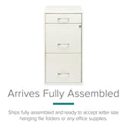Space Solutions 18 Deep 3 -drawer Organizer File Cabinet, Off-White