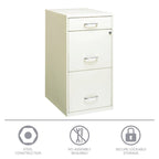 Space Solutions 18 Deep 3 -drawer Organizer File Cabinet, Off-White