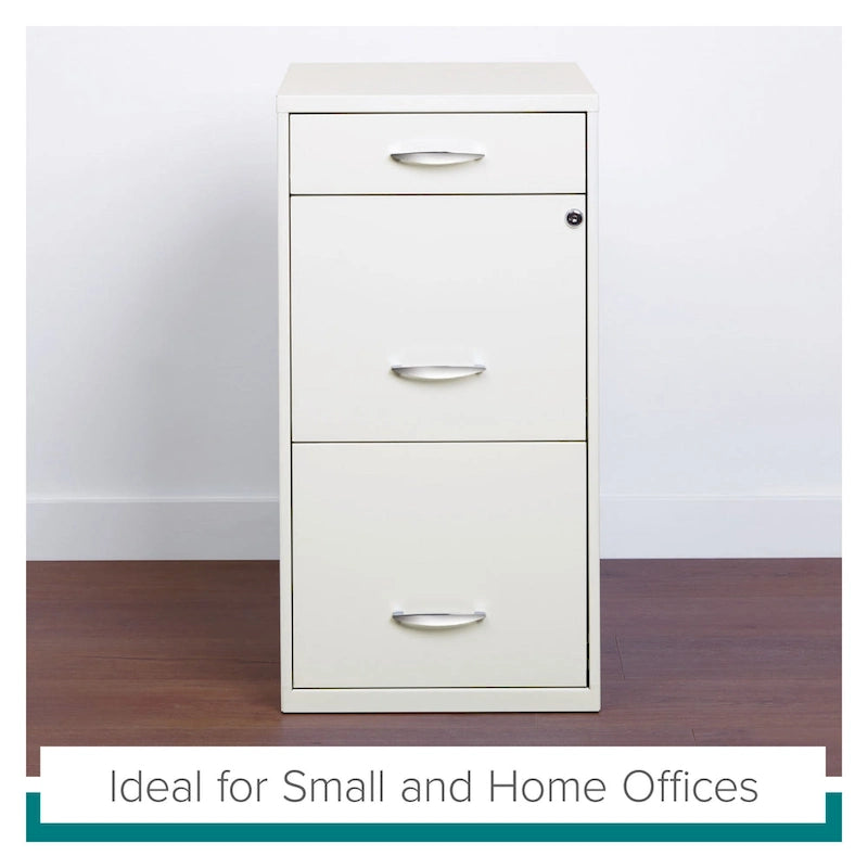 Space Solutions 18 Deep 3 -drawer Organizer File Cabinet, Off-White