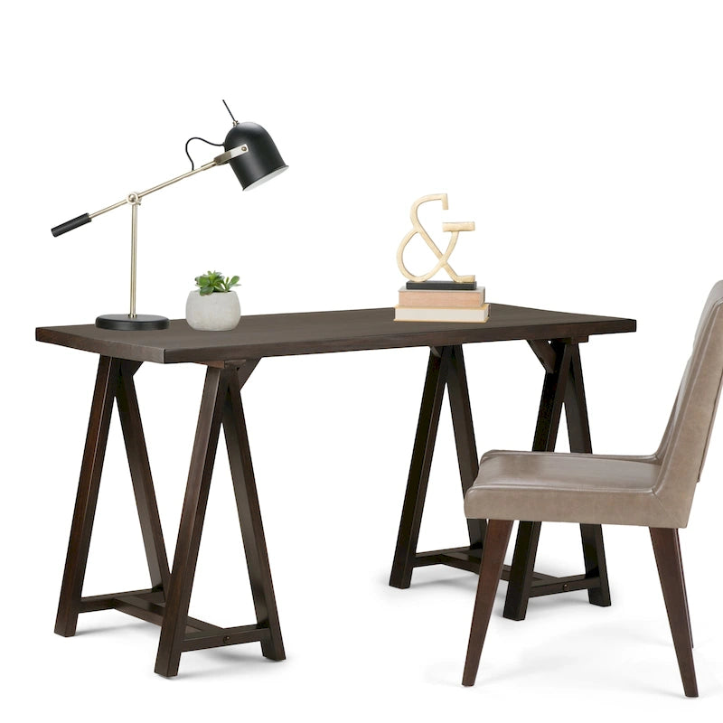 WYNDENHALL Hawkins SOLID WOOD Modern Industrial 56 inch Wide Writing Desk