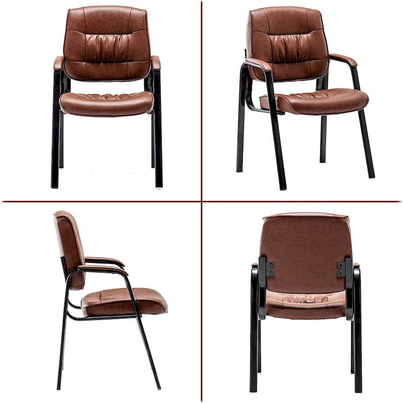 BTExpert Premium Leather Office Executive Waiting Room Guest/Reception Side Conference Chair