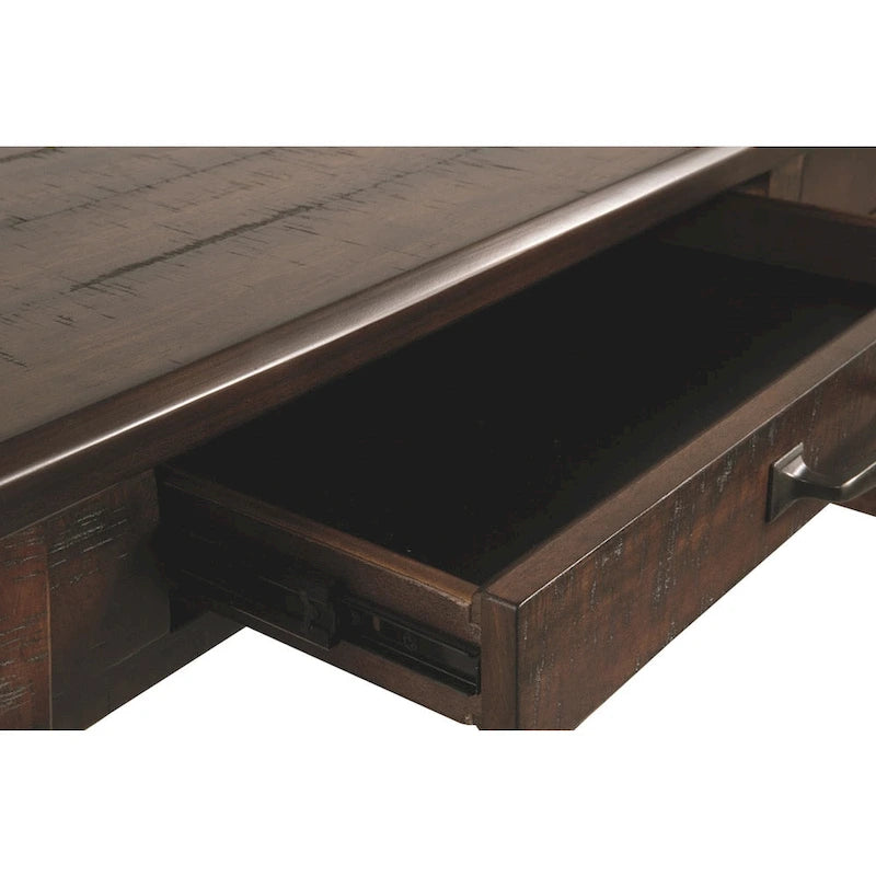 Baldridge Rustic Brown Home Office Large Leg Desk