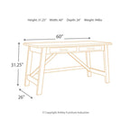 Baldridge Rustic Brown Home Office Large Leg Desk