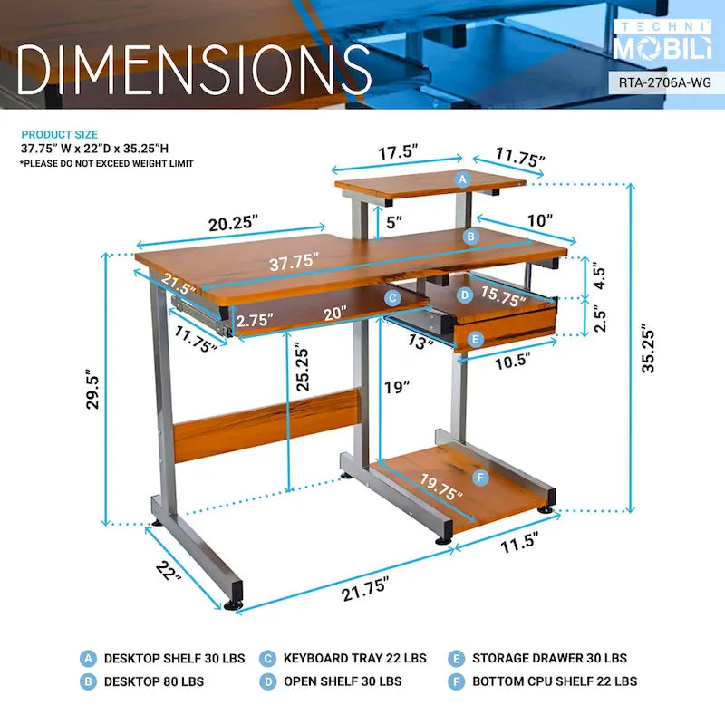 Computer Desk with Drawer and Pull Out Keyboard Panel
