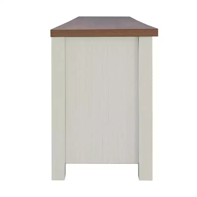 Meuble TV Flash Furniture pour téléviseurs jusqu'à 80 pouces avec 6 compartiments de rangement ouverts en blanc/noyer