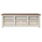 Meuble TV Flash Furniture pour téléviseurs jusqu'à 80 pouces avec 6 compartiments de rangement ouverts en blanc/noyer